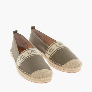 Ralph Lauren Tan Espadrilles with Jute Sole and Canvas Upper Size 8